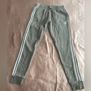 adidas Kids Gray Sweatpants with White Stripes